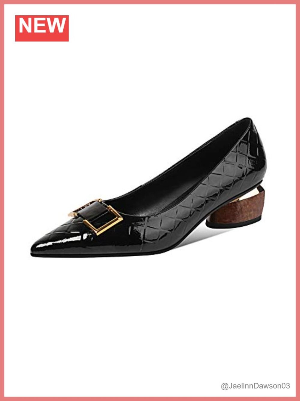 Patent Leather Pointed Toe Chunky Heel Loafer Shoes